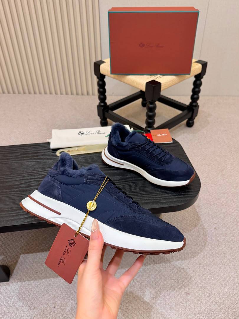 Мужские кроссовки Лоро Пиано Weekend Walk Evo Wind Suede-Trimmed Shell Fur Premium Blue фото 3 Мужские кроссовки Лоро Пиано Weekend Walk Evo Wind Suede-Trimmed Shell Fur Premium Blue - фото 3