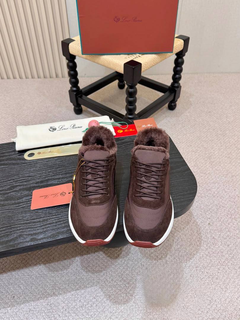 Мужские кроссовки Лоро Пиано Weekend Walk Evo Wind Suede-Trimmed Shell Fur Premium Brown фото 2 Мужские кроссовки Лоро Пиано Weekend Walk Evo Wind Suede-Trimmed Shell Fur Premium Brown - фото 2