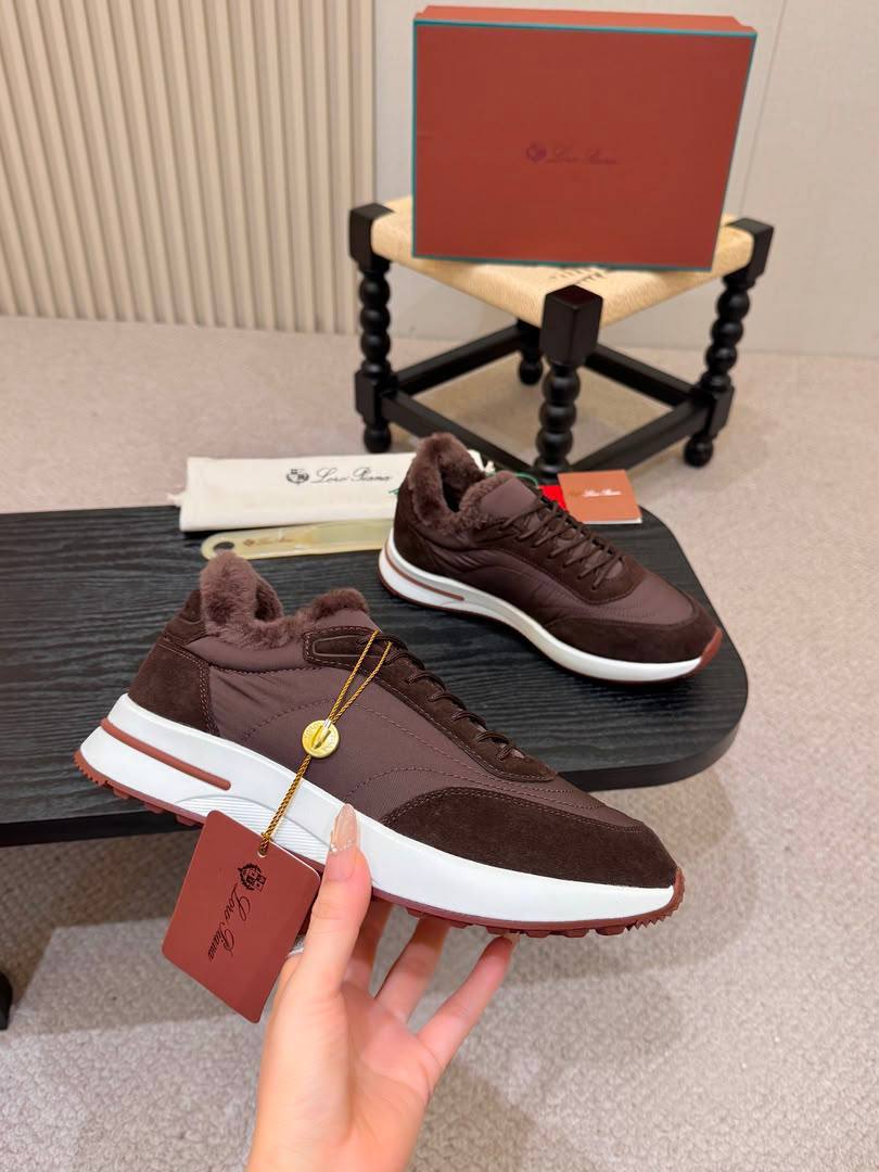 Мужские кроссовки Лоро Пиано Weekend Walk Evo Wind Suede-Trimmed Shell Fur Premium Brown фото 3 Мужские кроссовки Лоро Пиано Weekend Walk Evo Wind Suede-Trimmed Shell Fur Premium Brown - фото 3