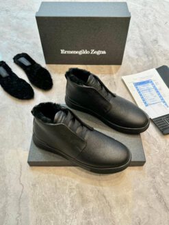Ermenegildo Zegna Triple Stitch Winter Hi A139131 Black-Blk