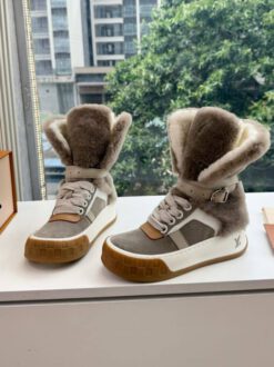 Louis Vuitton Lace-Up Ankle Boot Sneaker 1AIV0255 Premium Beige