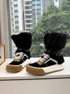 Louis Vuitton Lace-Up Ankle Boot Sneaker 1AIV0255 Premium Black