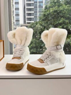 Louis Vuitton Lace-Up Ankle Boot Sneaker 1AIV0255 Premium White