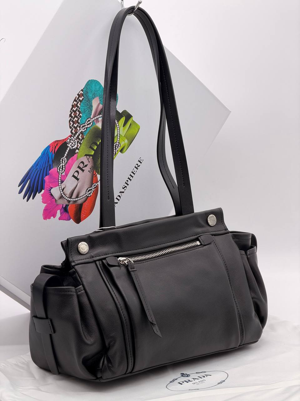 Сумка Prada Route Bag 30/20 см чёрная фото 2 Сумка Prada Route Bag 30/20 см чёрная - фото 2