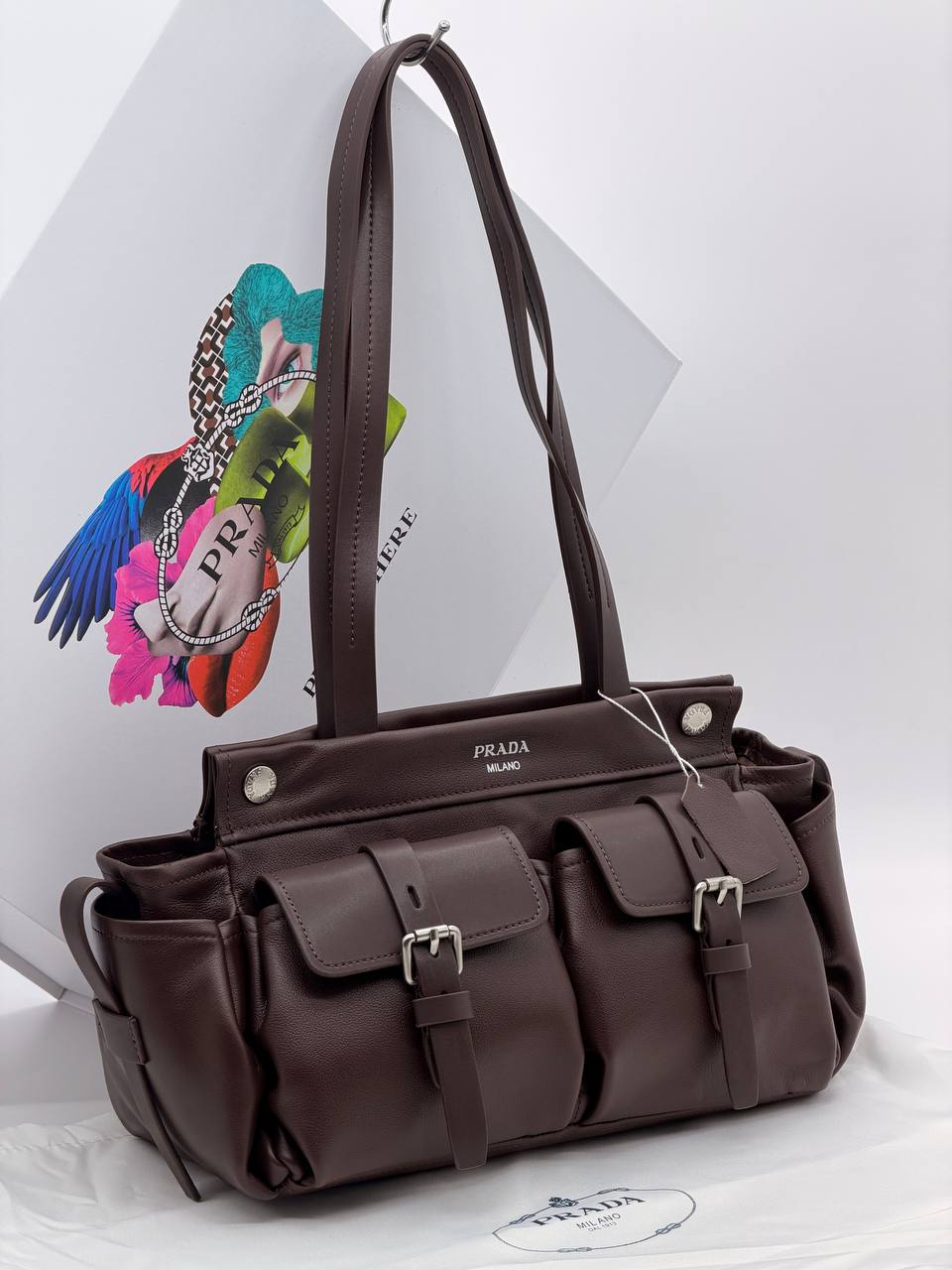 Сумка Prada Route Bag 30/20 см коричневая фото 1 Сумка Prada Route Bag 30/20 см коричневая - фото 1