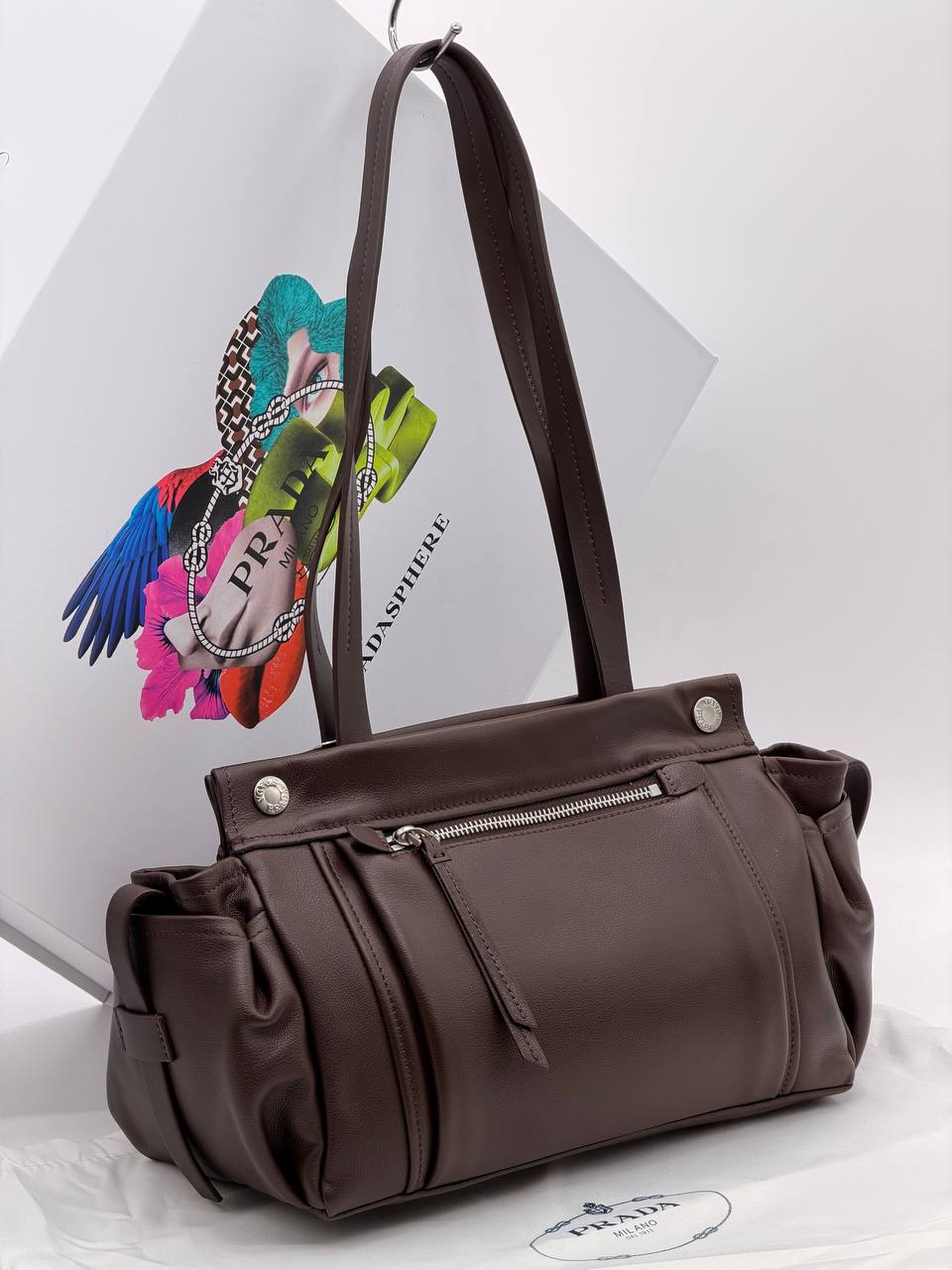 Сумка Prada Route Bag 30/20 см коричневая фото 2 Сумка Prada Route Bag 30/20 см коричневая - фото 2