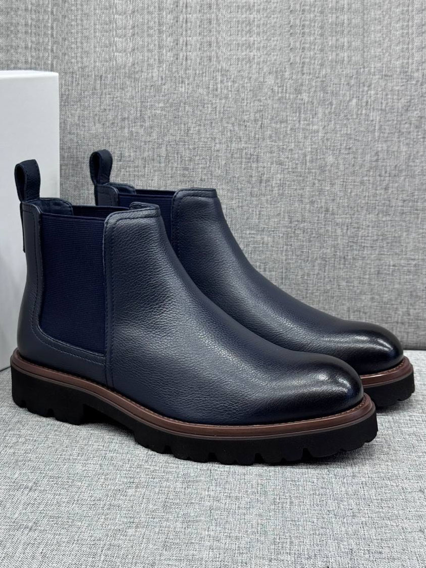 Ботинки Brunello Cucinelli Man Leather A139362 Blue фото 1 Ботинки Brunello Cucinelli Man Leather A139362 Blue - фото 1
