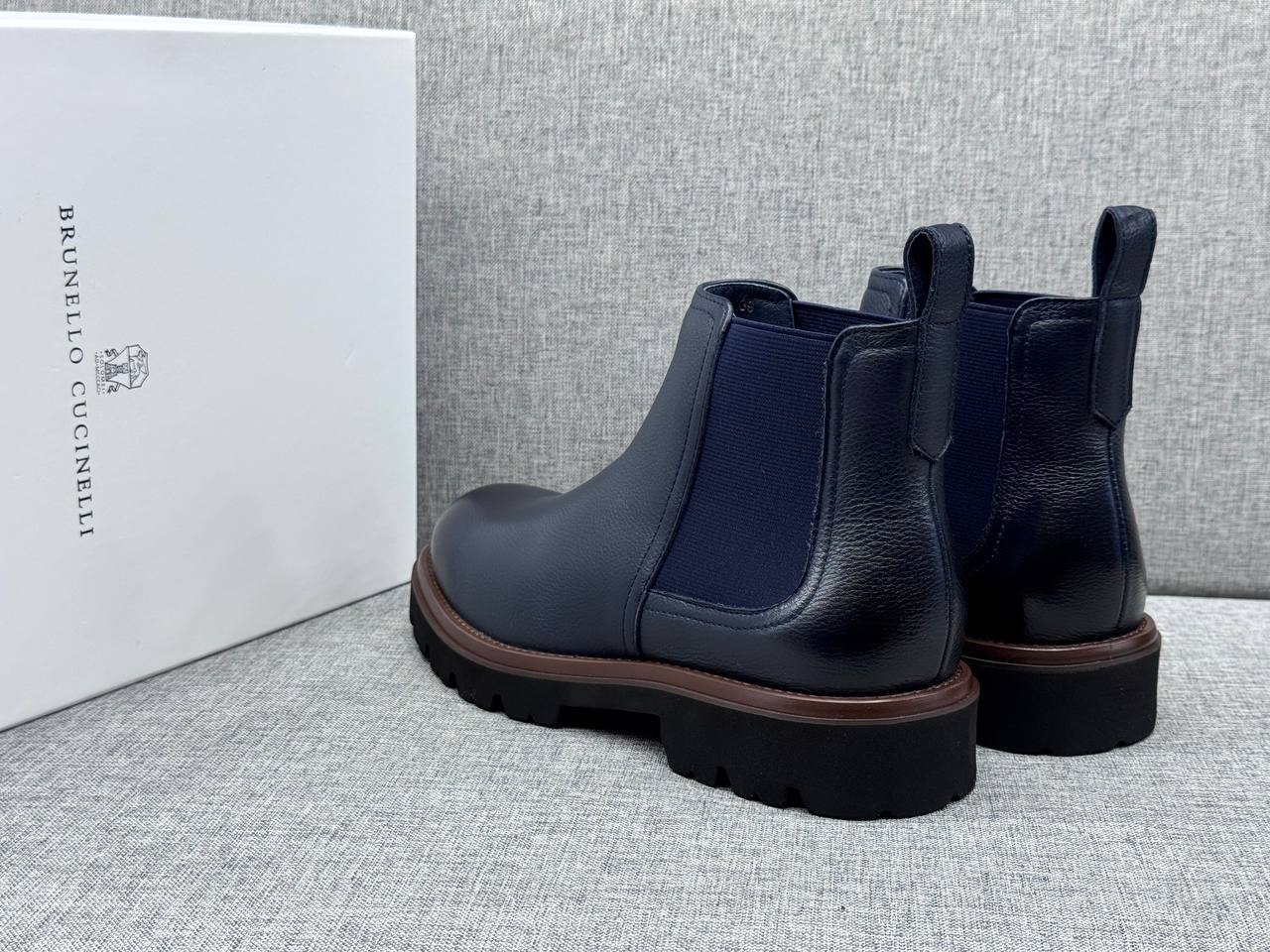 Ботинки Brunello Cucinelli Man Leather A139362 Blue фото 4 Ботинки Brunello Cucinelli Man Leather A139362 Blue - фото 4
