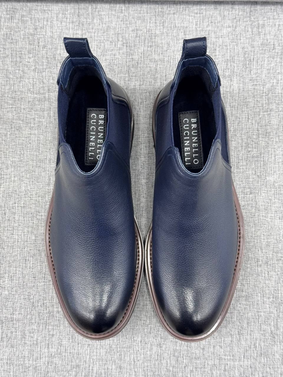 Ботинки Brunello Cucinelli Man Leather A139362 Blue фото 3 Ботинки Brunello Cucinelli Man Leather A139362 Blue - фото 3