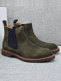 Ботинки Brunello Cucinelli Man Leather A139380 Khaki