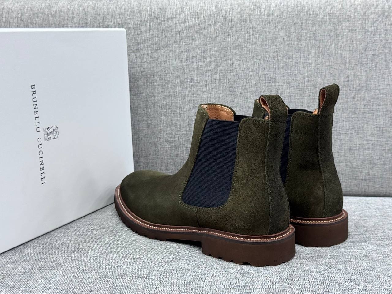 Ботинки Brunello Cucinelli Man Leather A139380 Khaki фото 3 Ботинки Brunello Cucinelli Man Leather A139380 Khaki - фото 3