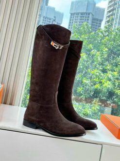 Сапоги осенние женские Hermes Jumping Supple Boot H221103Z Premium Brown - фото 8